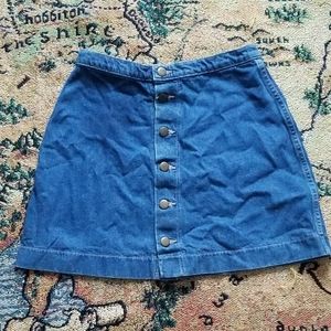 American Apparel Denim Button Front A-Line Mini Skirt - M